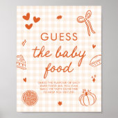 Herfst Gingham Cutie Pie Raad het Babyvoedsel Spel Poster (Voorkant)
