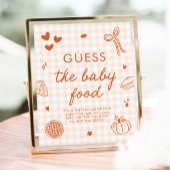 Herfst Gingham Cutie Pie Raad het Babyvoedsel Spel Poster