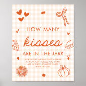 Herfst Gingham Cutie Pie Raad Hoeveel Kusjes Spel Poster (Voorkant)