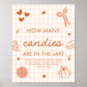 Herfst Gingham Cutie Pie Raad Hoeveel Snoepjes Spe Poster (Voorkant)