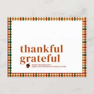 Herfst Gingham Dankbare Thanksgiving Feestdagenkaart