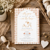 Herfst Gingham Dwaze Gans Op Hol Baby Shower Kaart