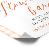 Herfst Gingham Fresh van de markt Bloemenbar Poster (Hoek)