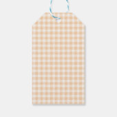 Herfst Gingham Kleine Pompoen Baby Shower Cadeaulabel (Achterkant)