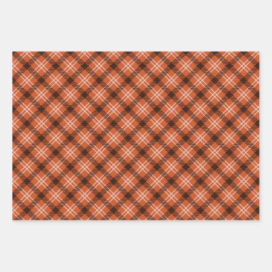 Herfst Gingham kleuren, inpakken papieren vellen (Voorkant 3)