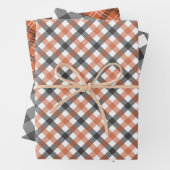 Herfst Gingham kleuren, inpakken papieren vellen (In situ)