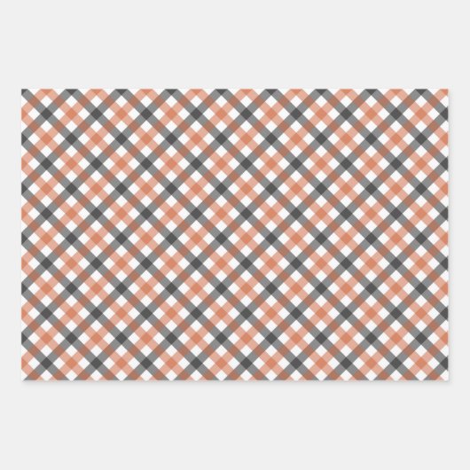 Herfst Gingham kleuren, inpakken papieren vellen (Voorkant)