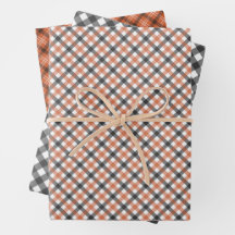 Herfst Gingham Kleuren, Inpakpapier Vellen