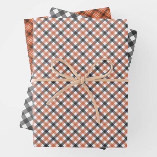 Herfst Gingham Kleuren, Inpakpapier Vellen (In situ)