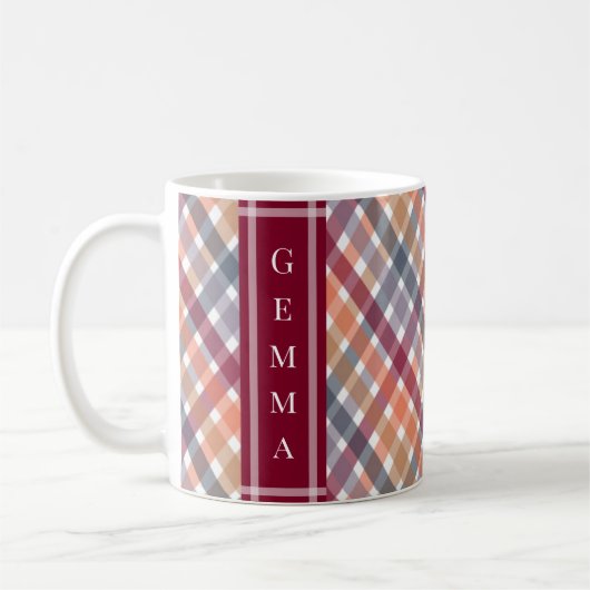 Herfst Gingham Koffiemok (Links)