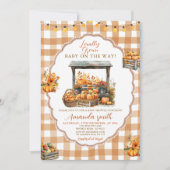 Herfst Gingham Lokaal geteeld Market Baby shower Kaart (Voorkant)