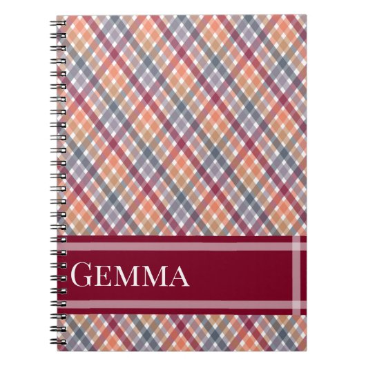Herfst Gingham Notitieboek (Voorkant)