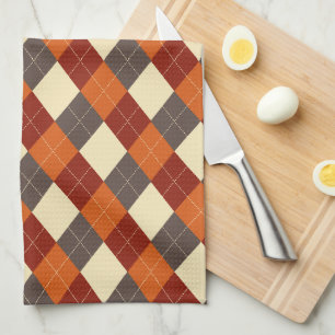 Herfst Gingham patroon  Theedoek