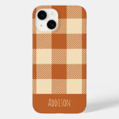Herfst Gingham Pattern Gepersonaliseerd Case-Mate iPhone Case (Achterkant)