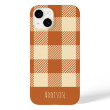 Herfst Gingham Pattern Gepersonaliseerd