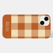 Herfst Gingham Pattern Gepersonaliseerd Case-Mate iPhone Case (Achterkant (horizontaal))