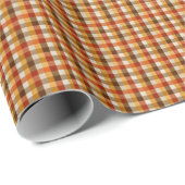Herfst Gingham Plaid voor Seizoensverpakking Cadeaupapier (Rol Hoek)