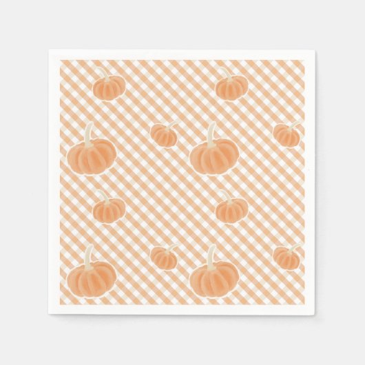 Herfst Gingham pompoen servet – Thanksgiving Decor (Voorkant)