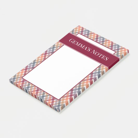 Herfst Gingham Post-it® Notes (Schuin)