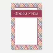 Herfst Gingham Post-it® Notes (Voorkant)
