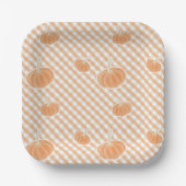 Herfst Gingham Pumpkin – Thanksgiving Papier Bord (Voorkant)