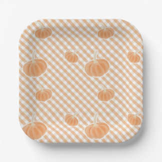 Herfst Gingham Pumpkin – Thanksgiving Papier Bord