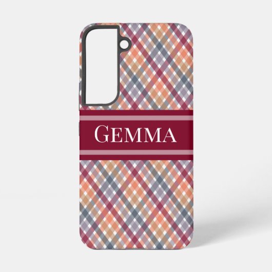 Herfst Gingham Samsung Galaxy Hoesje (Achterkant)