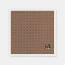 Herfst gingham standaard papieren servetten