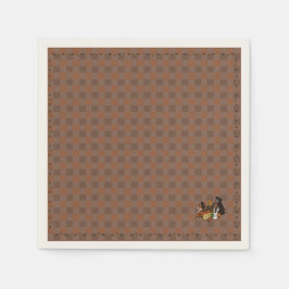 Herfst gingham standaard papieren servetten