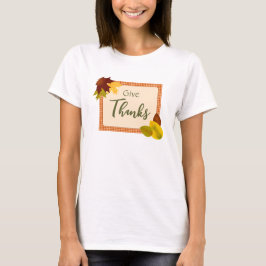 Herfst Gingham Thanksgiving Vrouwen T-shirt