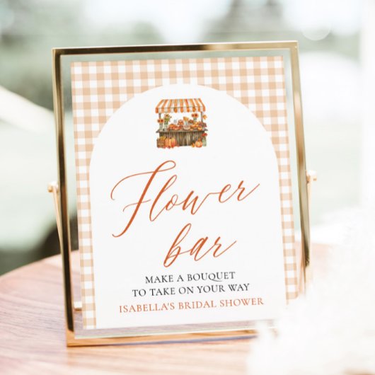 Herfst Gingham Vers Van De Markt Bloem Bar Poster
