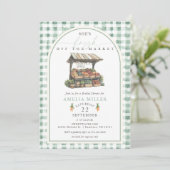 Herfst Gingham Vers van de Markt Bruidsborrel Kaart (Staand voorkant)