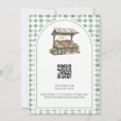 Herfst Gingham Vers van de Markt Bruidsborrel Kaart (Achterkant)