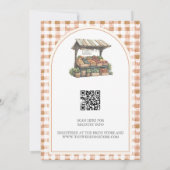 Herfst Gingham Vers Van De Markt Bruidsdiner Kaart (Achterkant)