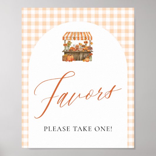 Herfst Gingham Vers Van De Markt Favorieten Poster (Voorkant)