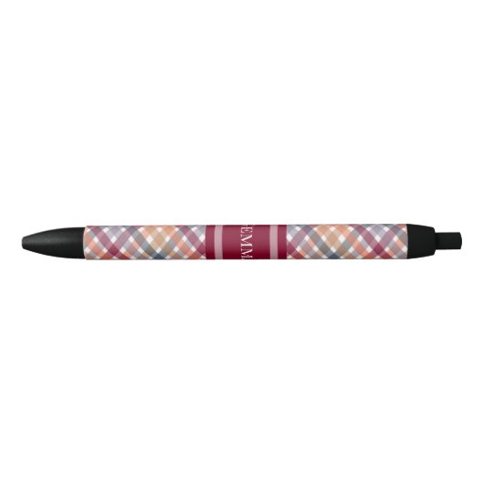 Herfst Gingham Zwarte Inkt Pen (Voorkant)