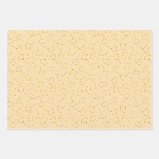 Herfst Ginkgo Abstract Patroon Inpakpapier Vel (Voorkant)
