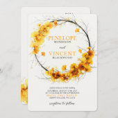 Herfst Ginkgo Biloba Krans bruiloft uitnodiging (Voorkant / Achterkant)