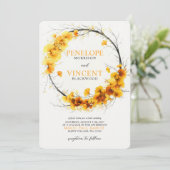 Herfst Ginkgo Biloba Krans bruiloft uitnodiging (Staand voorkant)