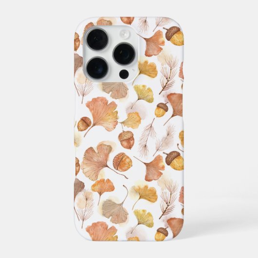 Herfst Ginkgo-blad & Eikel Botanische Strooier iPhone Hoesje (Achterkant)