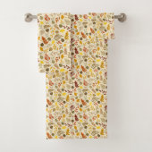 Herfst Ginkgo Leaves en Olive Pattern Bad Handdoek (Insitu)