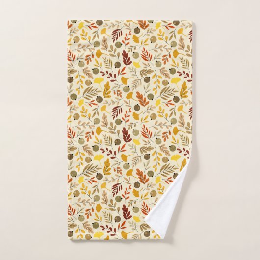 Herfst Ginkgo Leaves en Olive Pattern Bad Handdoek (Handdoek)