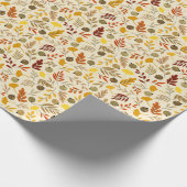Herfst Ginkgo Leaves en Olive Pattern Cadeaupapier (Hoek)