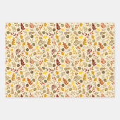 Herfst Ginkgo Leaves en Olive Pattern Inpakpapier Vel (Voorkant 2)