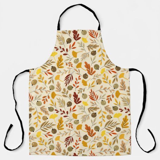 Herfst Ginkgo Leaves en Olive Pattern Schort (Voorkant)