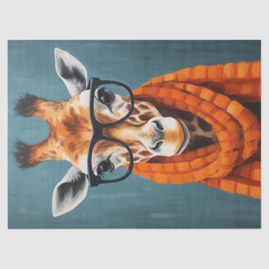 Herfst Giraffe Fashionista Tissuepapier (Voorkant)