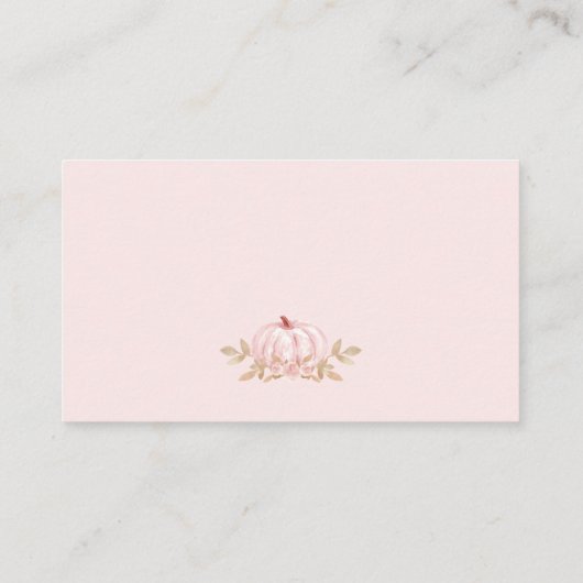 Herfst Girl Elephant Baby shower Diaper Raffle Car Informatiekaartje (Achterkant)