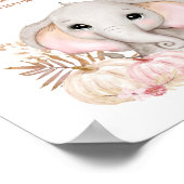 Herfst Girl Elephant Baby shower Diaper Raffle Sig Poster (Hoek)