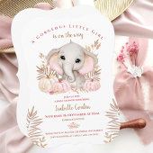Herfst Girl Elephant Baby shower Invitation Kaart