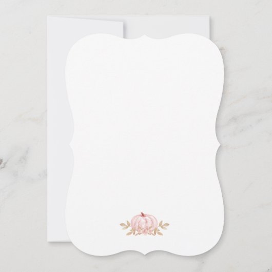 Herfst Girl Elephant Baby shower Invitation Kaart (Achterkant)